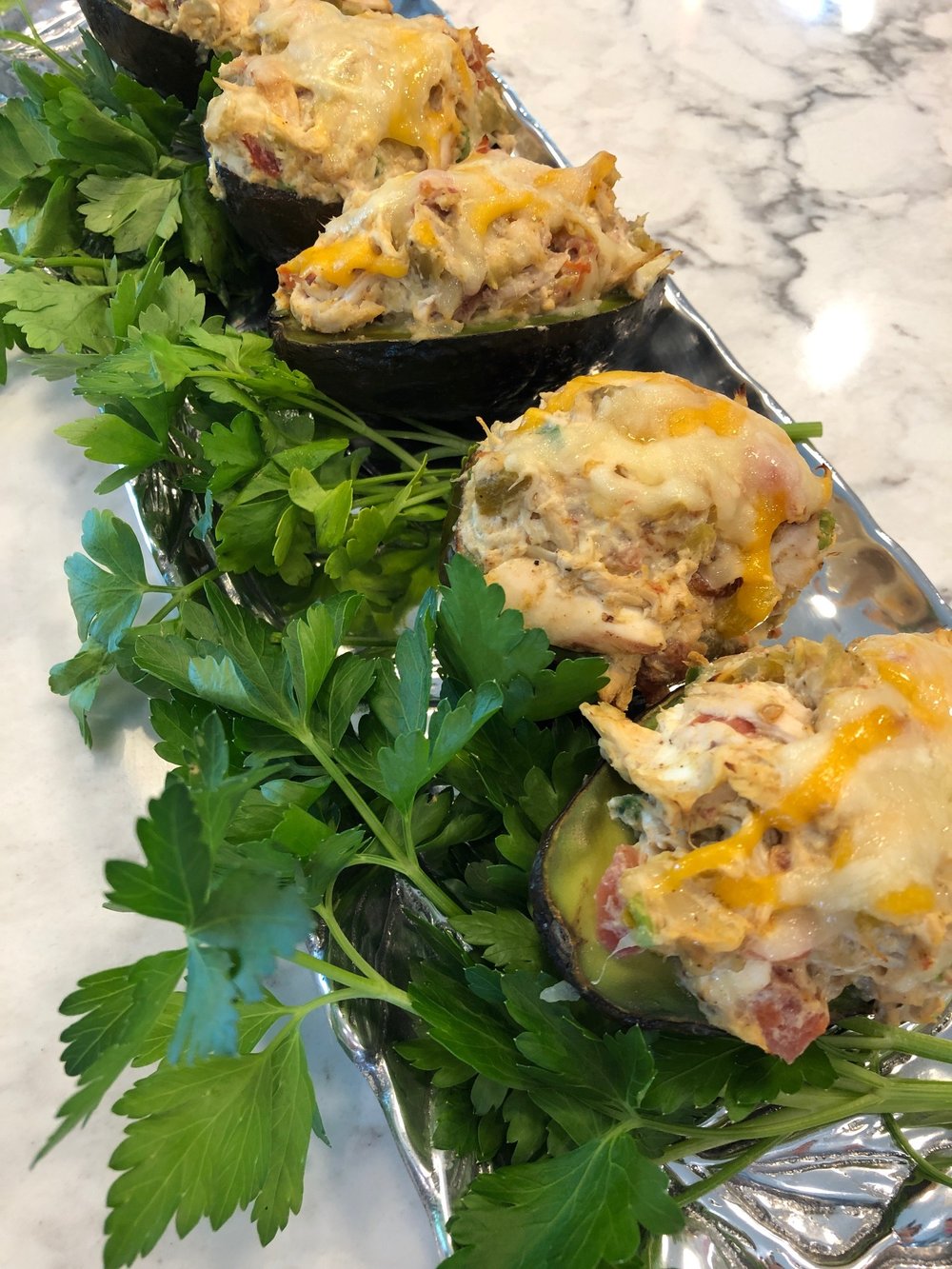 Chicken Stuffed Avocados Keto Friendly