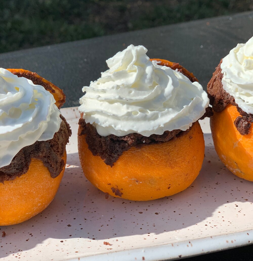 Chocolate Cake Grilled Oranges