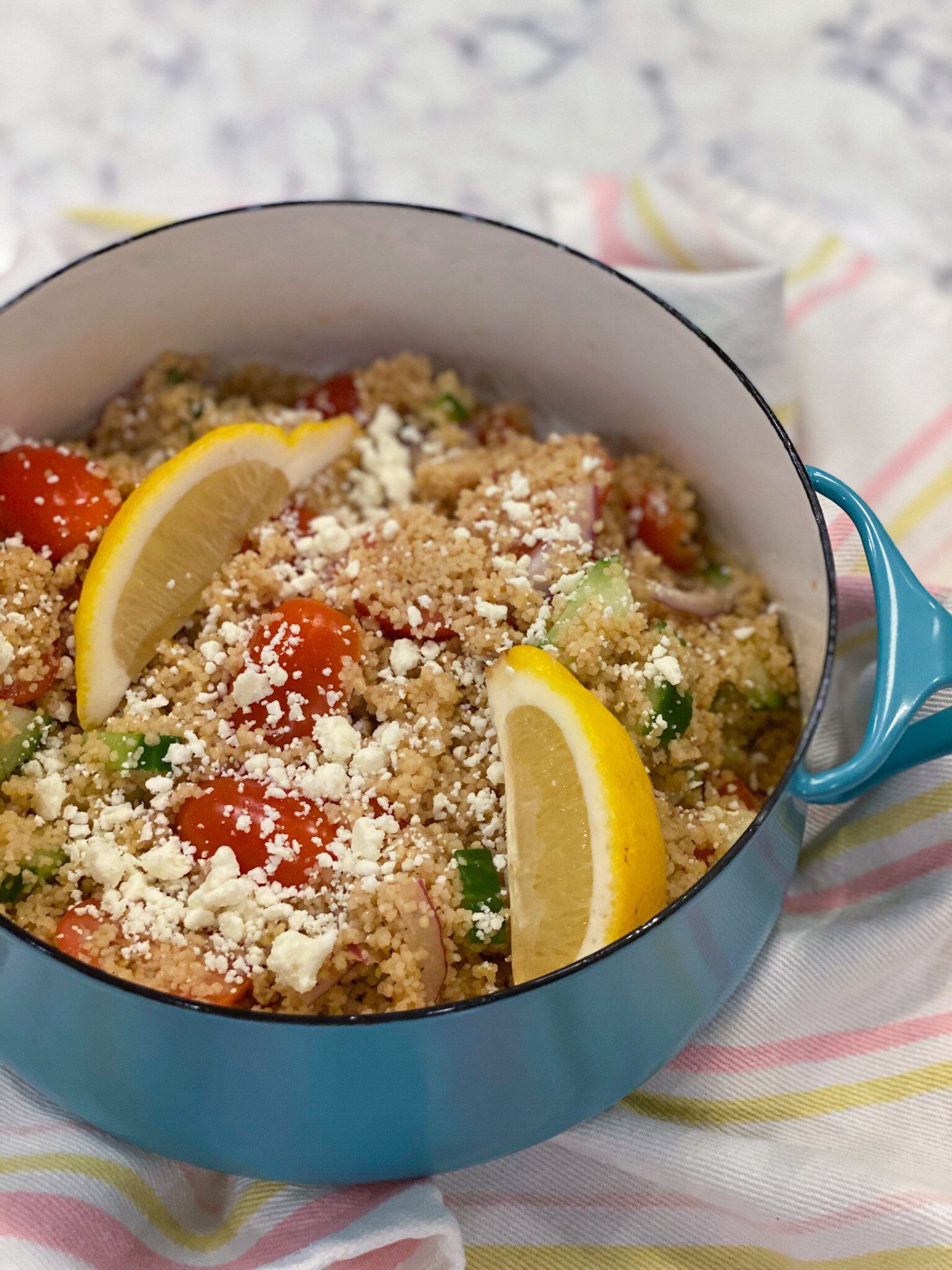 Couscous Salad with Cucumber, Tomatoes and Red Onion - DeSocio in the ...