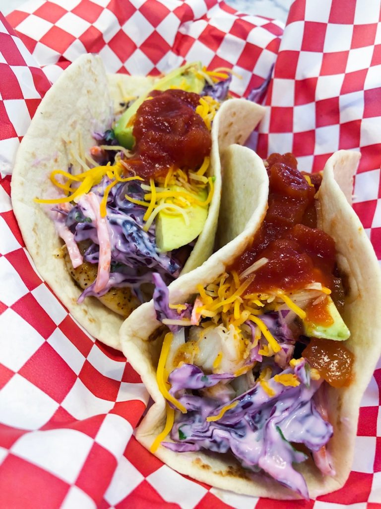 Fish tacos with cabbage slaw