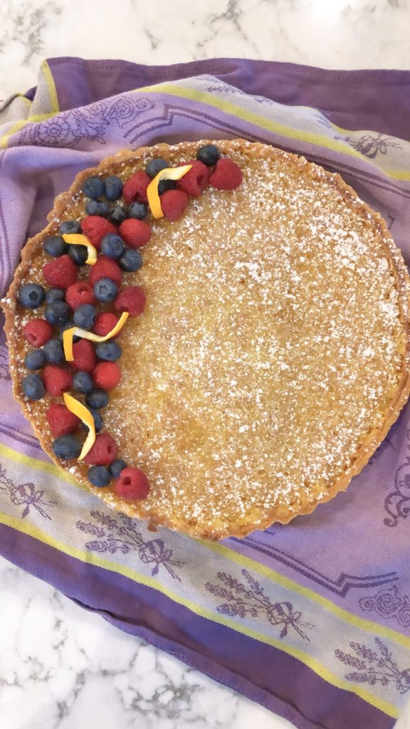 Meyer Lemon+Tart topped with fresh berries 