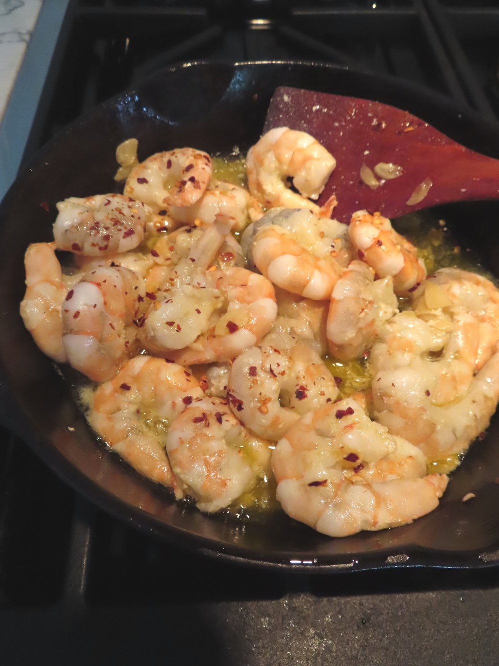 Cooking away in that yummy olive oil.