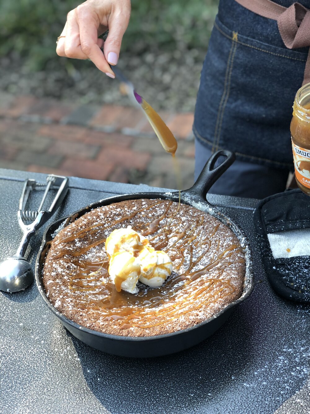 Cast Iron Skillet Grilled Gingerbread Cake - DeSocio in the Kitchen