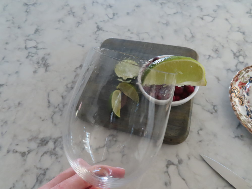 Sugar Rim - Cut a slit in the lime and run it around the rim of your glass.