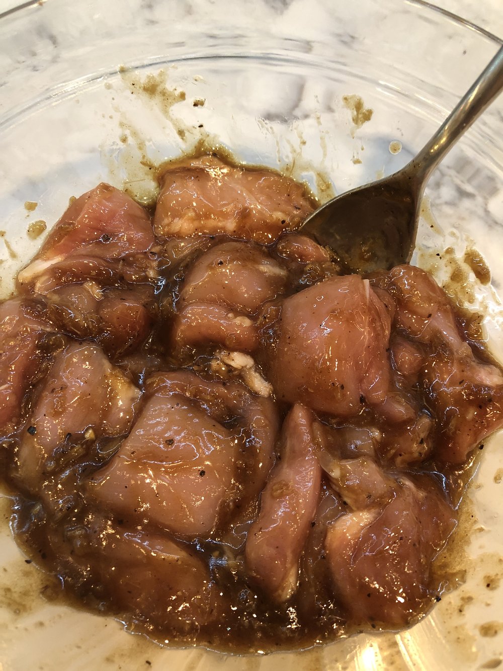 Chicken Marinating for 30 minutes
