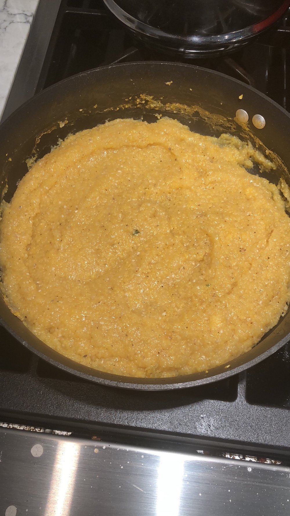 Continue to stir until Polenta is soft and cooked thru. Taste again to see if you need additional seasoning.