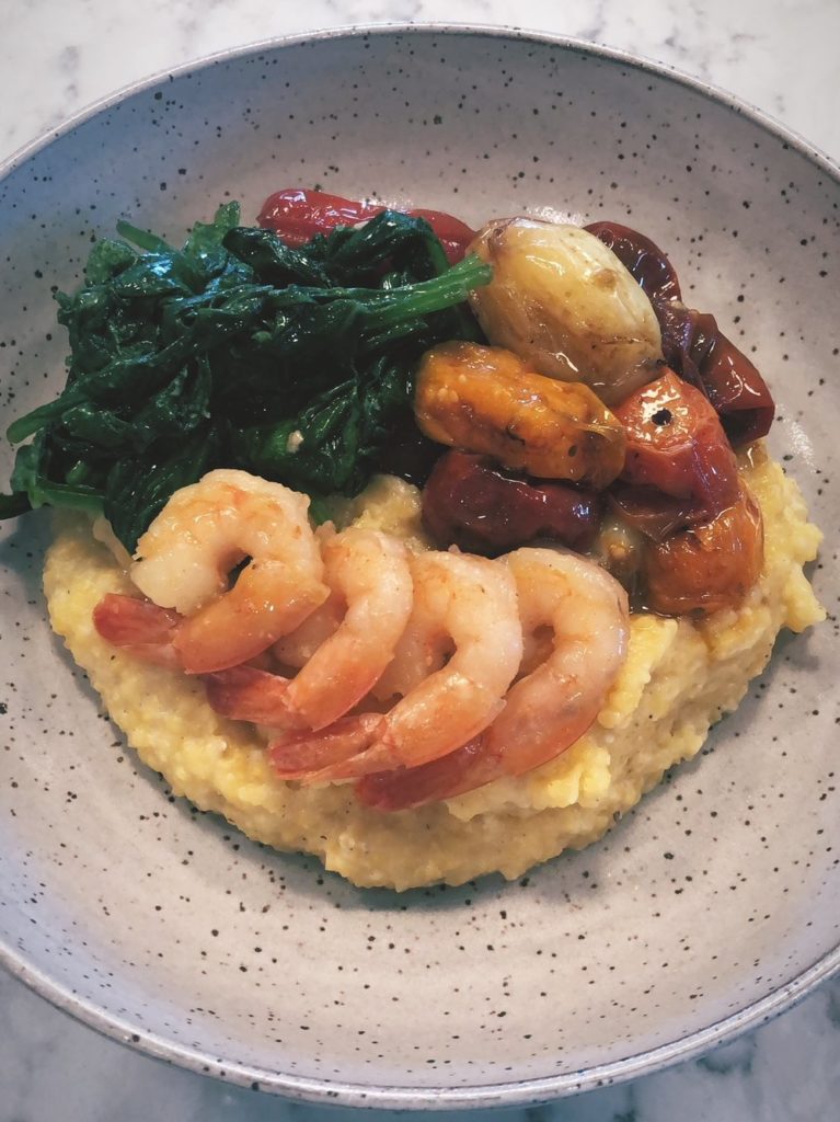 Shrimp and Grits in Mini Cast Iron Skillets - Taste With The Eyes