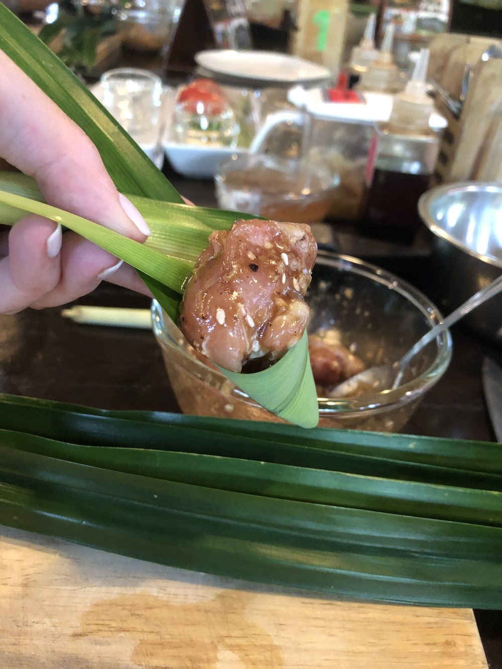 Thai Cooking How to Wrap Pandanus Leaf Chicken