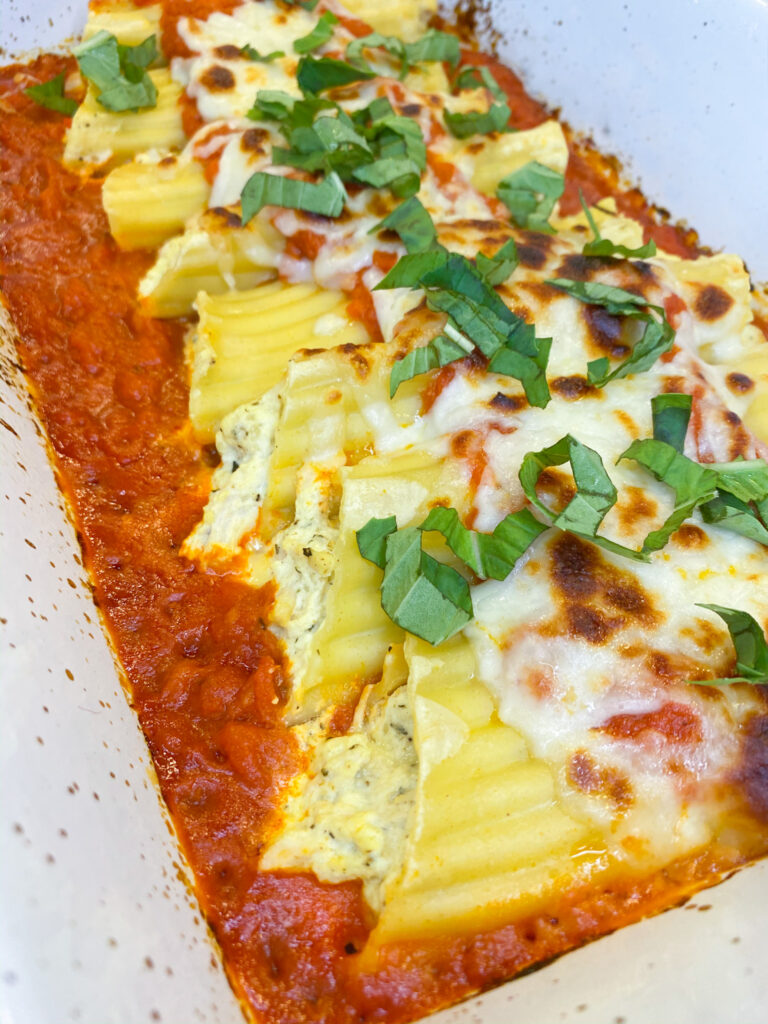 Chicken and cheese Manicotti