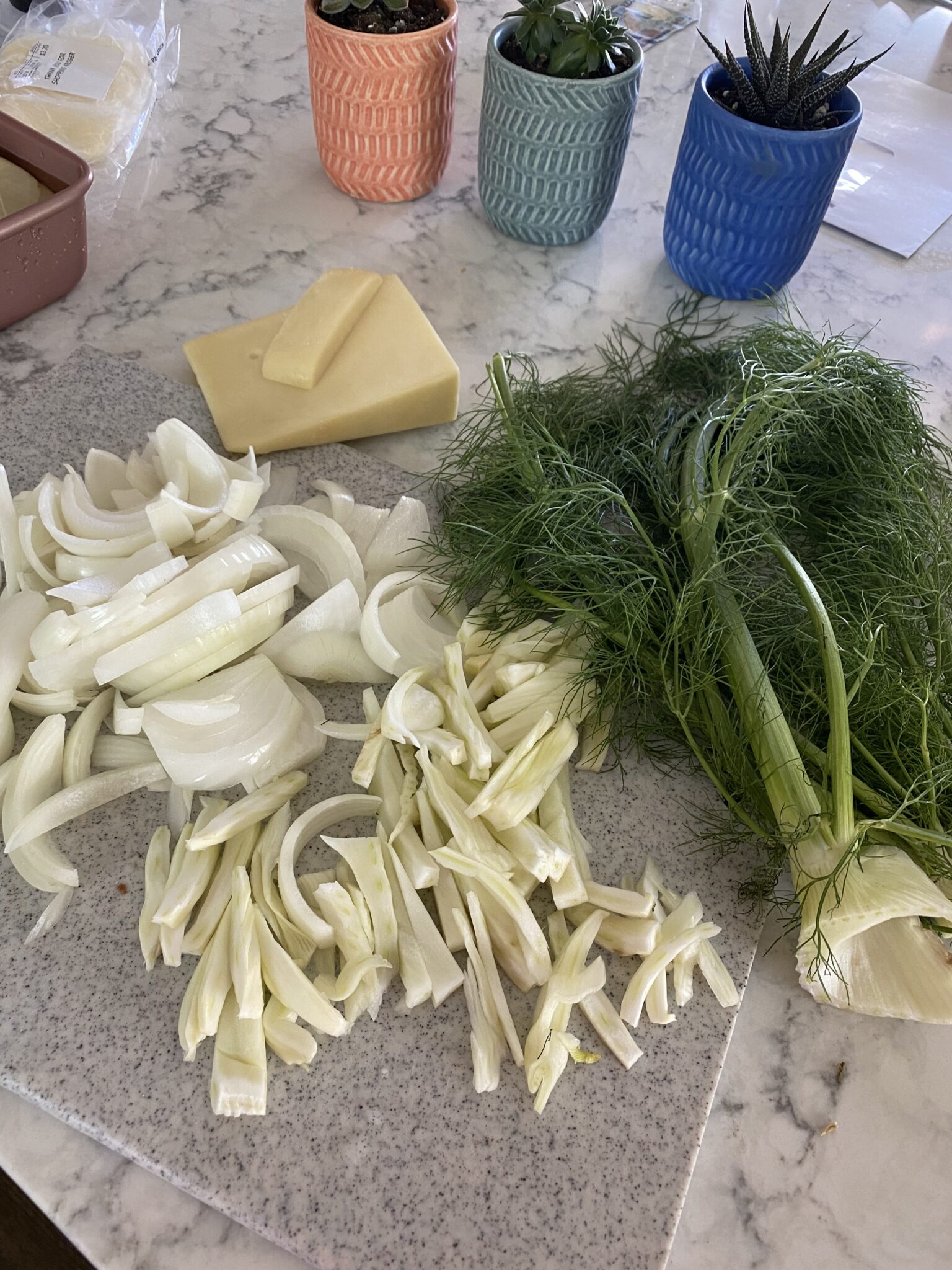 Fennel and Onion Gratin Potatoes with Gruyère Cheese DeSocio in the