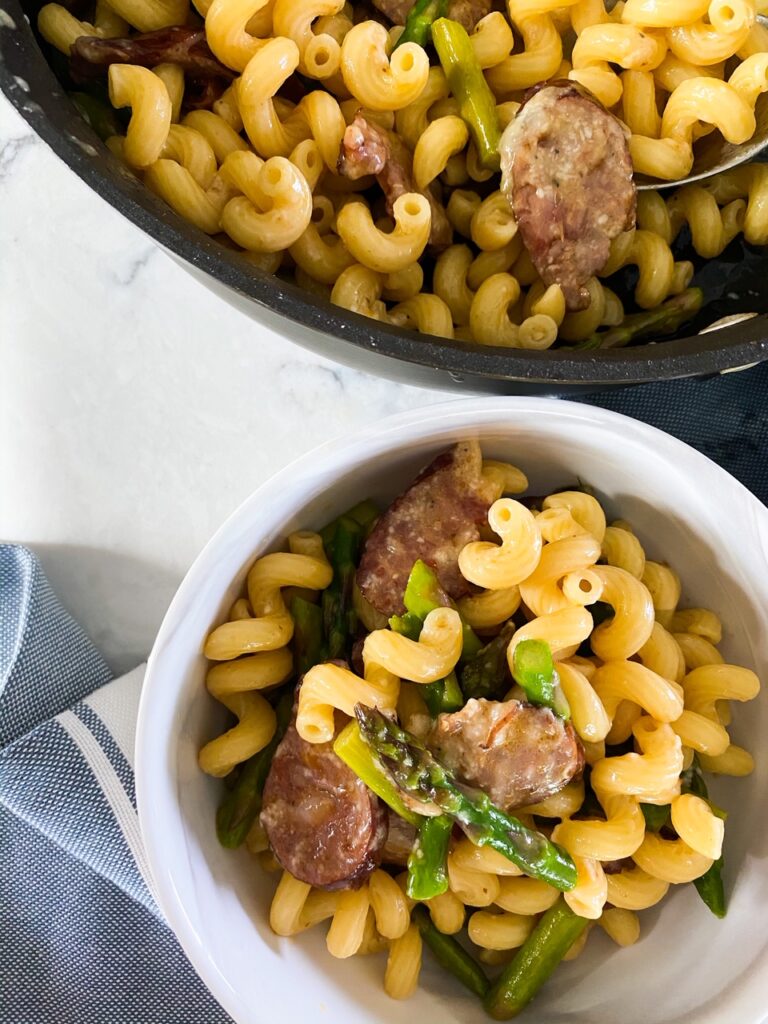 Andouille Sausage and Asparagus Pasta - DeSocio in the Kitchen