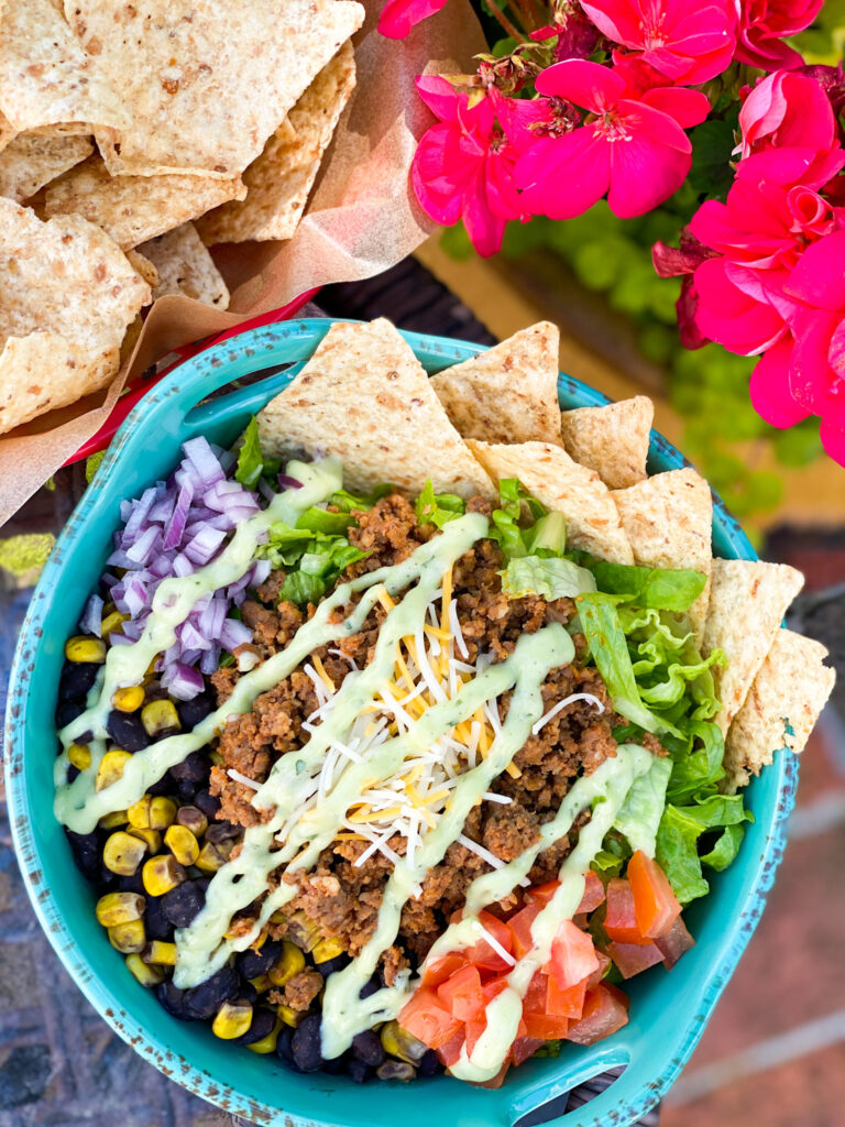 WAMPLERS TACO SALAD with AVOCADO RANCH DRESSING