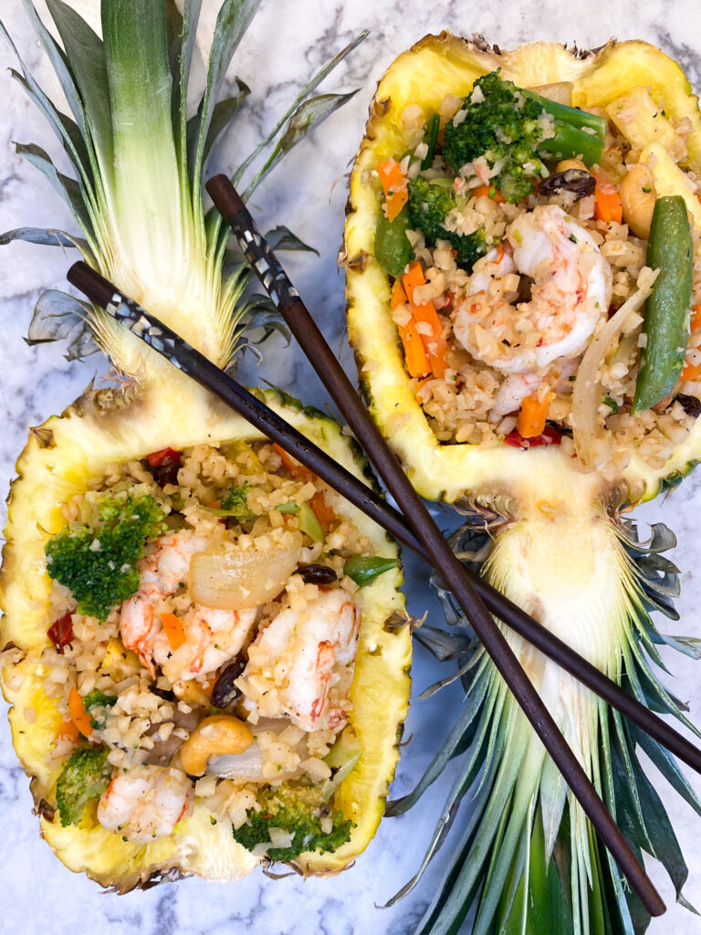 FRIED RICE and SHRIMP STUFFED PINEAPPLE_2