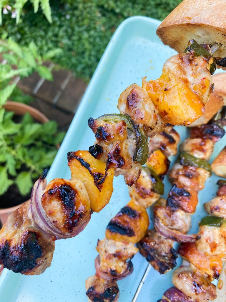 Peach Jalapeno Chicken Skewers