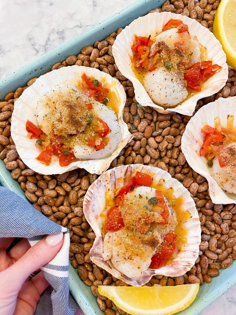 SCALLOPS ON THE HALF SHELL