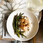 Scallops over cauliflower risotto