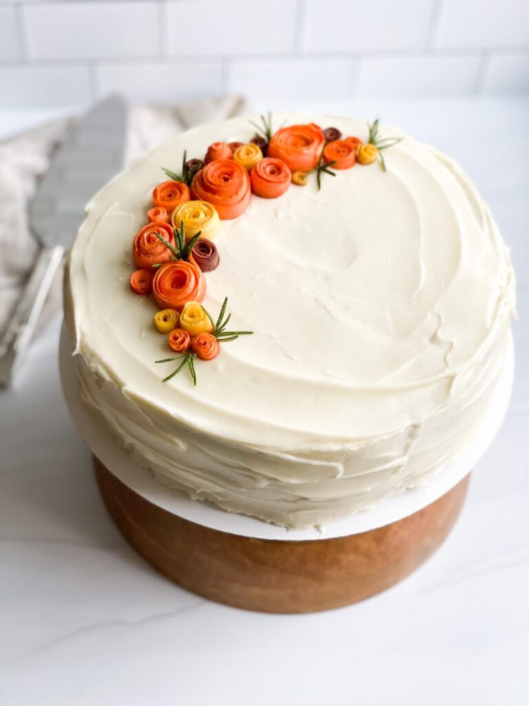 Carrot Cake with Carrot Flowers - DeSocio in the Kitchen