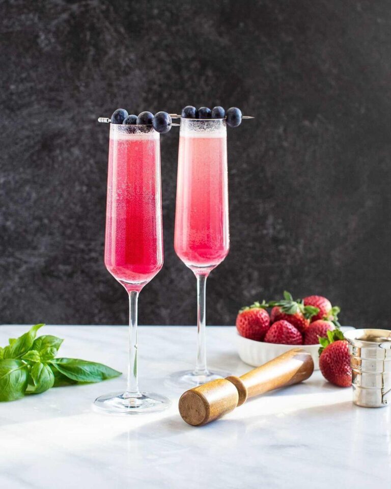 Raspberry Rosé and Balsamic Bubbly Cocktail - DeSocio in the Kitchen