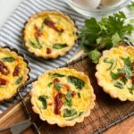 sun dried tomato, feta and spinach Quiche